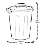 白色23Lプラスチックゴミ箱、取り外し可能なロック付き蓋、キッチンゴミ箱に適しています。